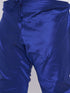 Jashvi Men's Plus Size White Silk Blend Kurta And Blue Pyjama Set